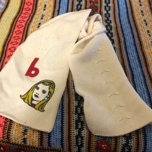 GAP Long, White Scarf, 100% Wool